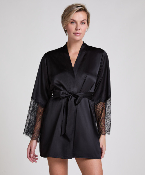 Kimono Satin - Schwarz Kimono Satin - Schwarz