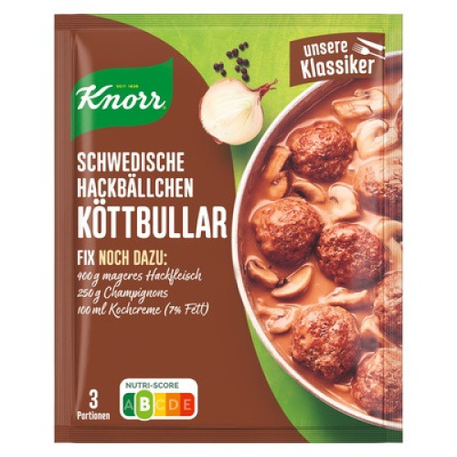 Knorr Fix Schwedische Hackbällchen Köttbullar 3Po. Knorr Fix Schwedische Hackbällchen Köttbullar 3Po.