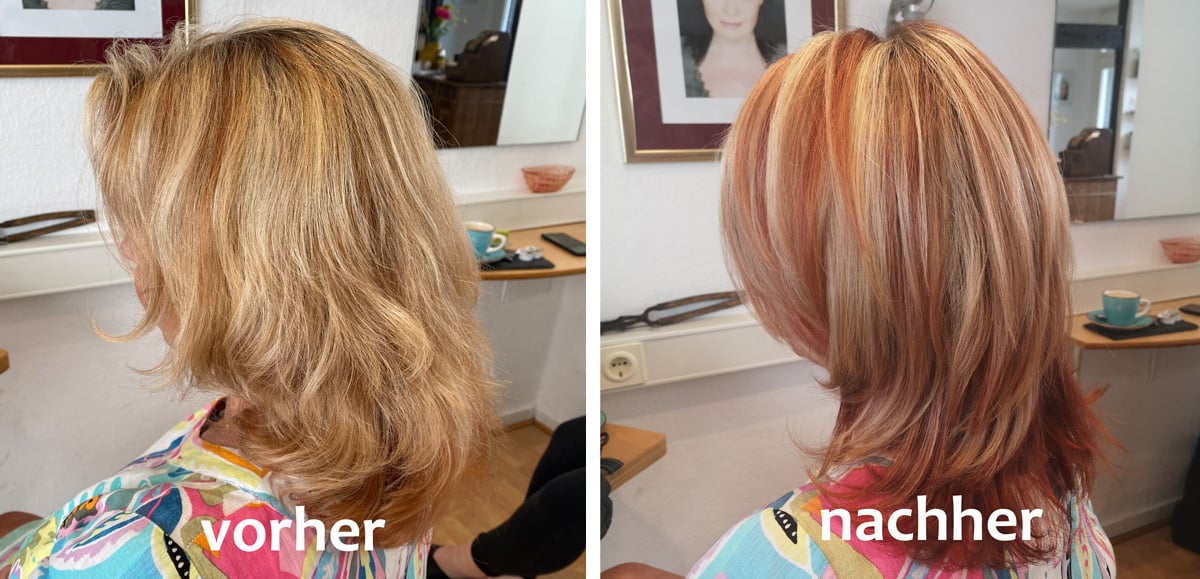 vorher-nachher-Straehnen-seitwaerts-Friseursalon-Honig-Hilden