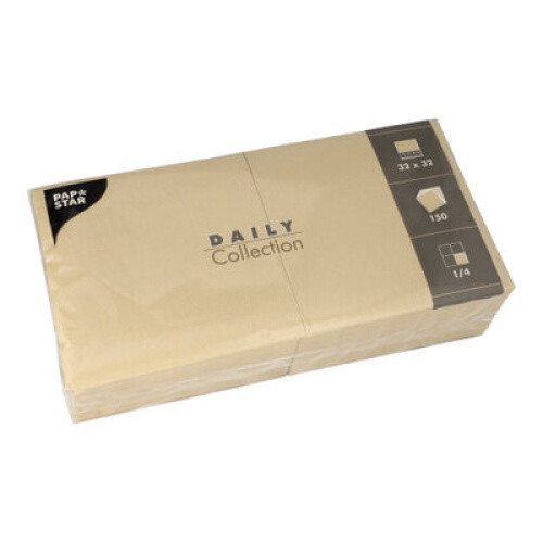 Servietten ´DAILY Collection´ sand 32x32 1/4 150St Servietten ´DAILY Collection´ sand 32x32 1/4 150St