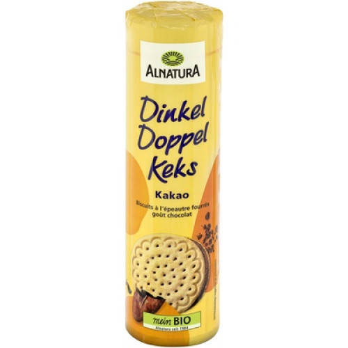 Bio Dinkel-Doppelkeks mit Kakaocremefüllung 330g Bio Dinkel-Doppelkeks mit Kakaocremefüllung 330g