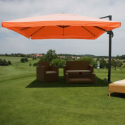 Gastronomie-Ampelschirm MCW-A96, 3,5x3,5m (Ø4,95m) Polyester/Alu 25kg ~ Flap, terracotta ohne Stände Gastronomie-Ampelschirm MCW-A96, 3,5x3,5m (Ø4,95m) Polyester/Alu 25kg ~ Flap, terracotta ohne Stände