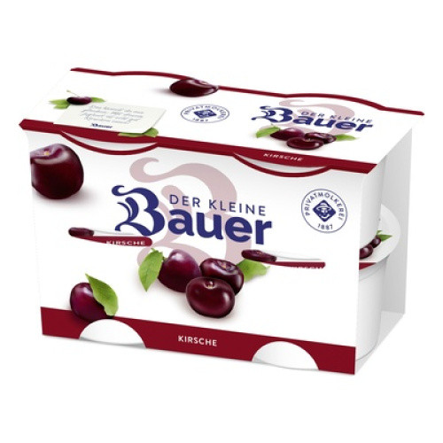 Bauer Fruchtjoghurt Kirsche/Stracciatella frisch 4x100g Bauer Fruchtjoghurt Kirsche/Stracciatella frisch 4x100g