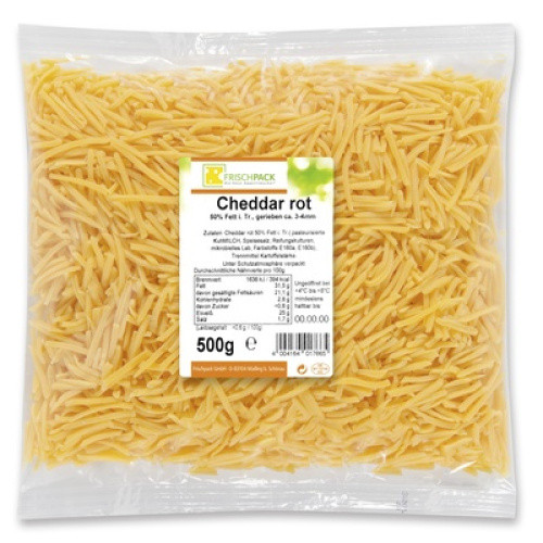 Cheddar gerieben 50% frisch 500g Cheddar gerieben 50% frisch 500g