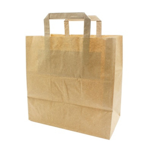 Papier-Tragetaschen braun 70g 26+17x25cm 250St Papier-Tragetaschen braun 70g 26+17x25cm 250St