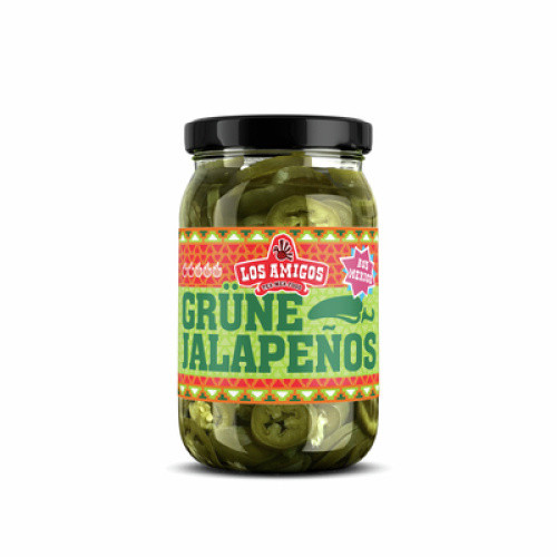 Los Amigos grüne Jalapenos geschnitten 220g Los Amigos grüne Jalapenos geschnitten 220g