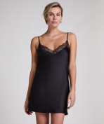 Spitzen-Slipdress  - Schwarz Spitzen-Slipdress  - Schwarz