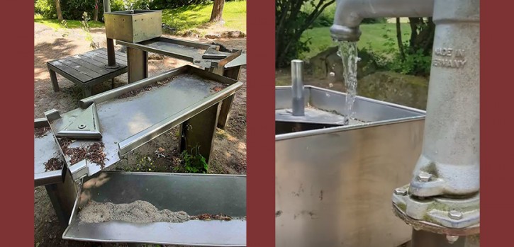 Abgedreht: Den Hahn am Wasserspielplatz in Gruiten