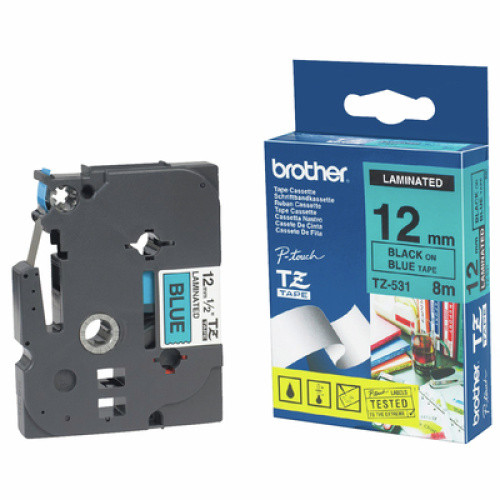 P-TOUCH BAND 12MM/LAM. BLAU/BK P-TOUCH BAND 12MM/LAM. BLAU/BK