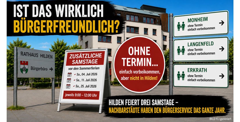 Service oder Selbstlob? Warum das Bürgerbüro Hilden viele Fragen offenlässt