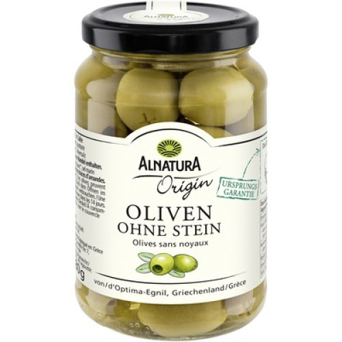 Bio grüne Oliven ohne Stein Origin vegan 350g Bio grüne Oliven ohne Stein Origin vegan 350g