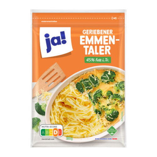 JA! Emmentaler gerieben 45% frisch 250g JA! Emmentaler gerieben 45% frisch 250g