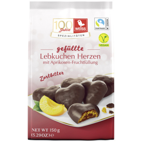 Gefüllte Lebkuchen-Herzen ´Zartbitter´ 150g Gefüllte Lebkuchen-Herzen ´Zartbitter´ 150g