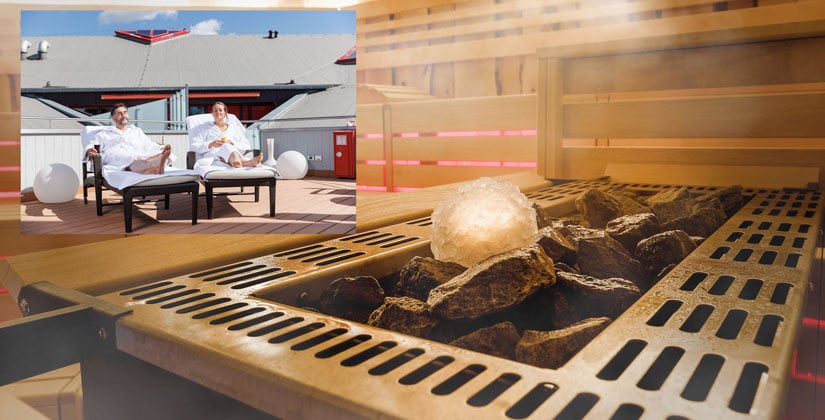 Finnische Sauna, Dampfbad und Terrasse bieten Entspannung und Wohlfühl-Atmosphäre