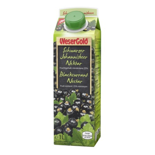 Wesergold Schwarze Johannisbeernektar 1,0L Wesergold Schwarze Johannisbeernektar 1,0L