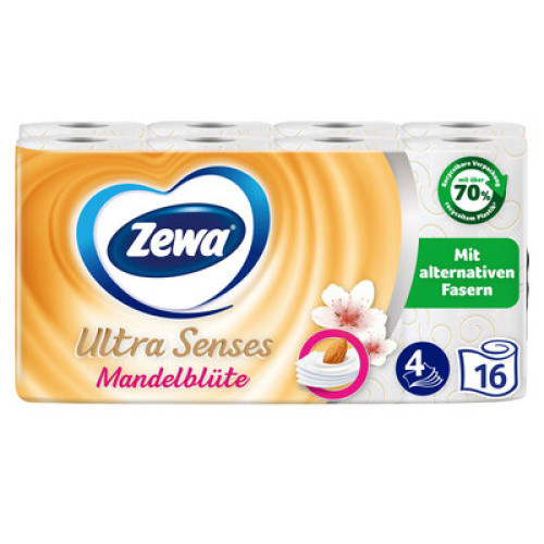 Zewa ultra senses 4-lagig mit Strohanteil 16x135Blatt Zewa ultra senses 4-lagig mit Strohanteil 16x135Blatt