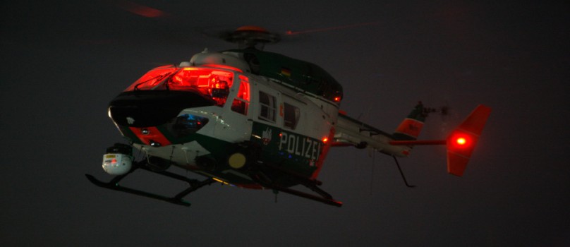 Auch Polizeihubschrauber im Einsatz 