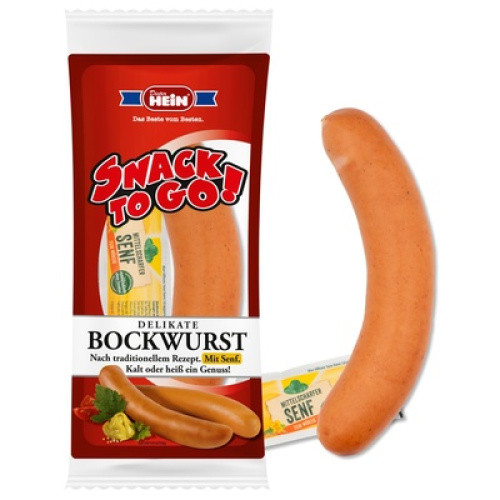 Delikate Bockwurst mit Senf frisch 100g Delikate Bockwurst mit Senf frisch 100g