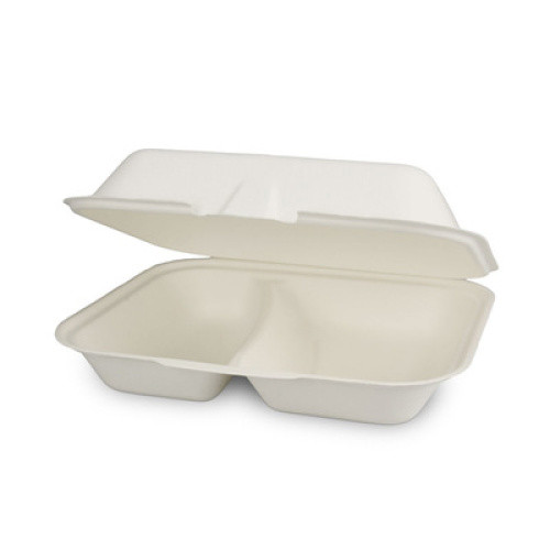 Menübox aus Bagasse 2-geteilt 100St Menübox aus Bagasse 2-geteilt 100St