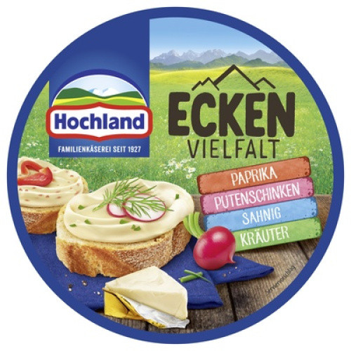 Hochland Schmelzkäse Ecken 45%Vielfalt frisch 200g Hochland Schmelzkäse Ecken 45%Vielfalt frisch 200g