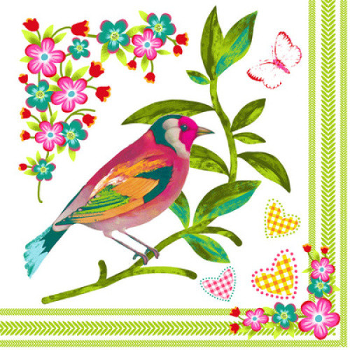 Servietten ´Birdie´ 33x33cm 3lg. 20St Servietten ´Birdie´ 33x33cm 3lg. 20St