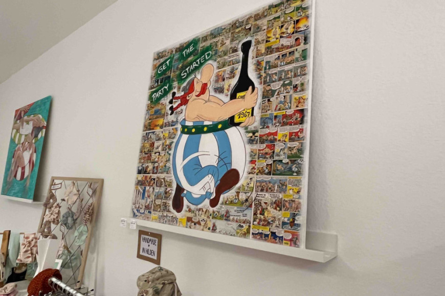 Auch Bilder berühmter Comic-Helden hat das SpielPlus Hilden  Auch Bilder berühmter Comic-Helden hat das SpielPlus Hilden