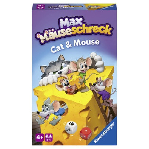 Max Mäuseschreck Mitbringspiel, Katz-und-Maus-Würfellaufspiel für Kinder ab 4 Jahren. Die Mäuse samm Max Mäuseschreck Mitbringspiel, Katz-und-Maus-Würfellaufspiel für Kinder ab 4 Jahren. Die Mäuse samm