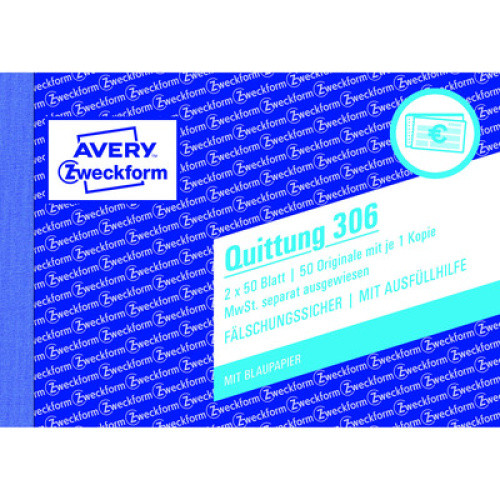 Quittung A6 mit MwSt 2x50 Blatt 1St Quittung A6 mit MwSt 2x50 Blatt 1St