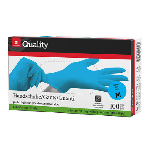Nitril-Handschuhe puderfrei blau M 100St Nitril-Handschuhe puderfrei blau M 100St
