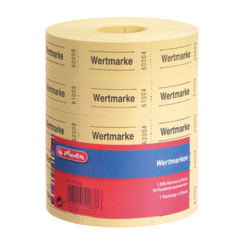 Wertmarken neutral Abrisse 5x1000St Wertmarken neutral Abrisse 5x1000St