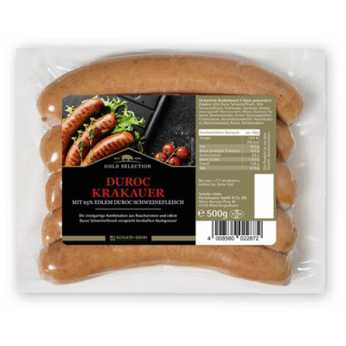 Gold Selection Duroc Krakauer frisch 500g Gold Selection Duroc Krakauer frisch 500g