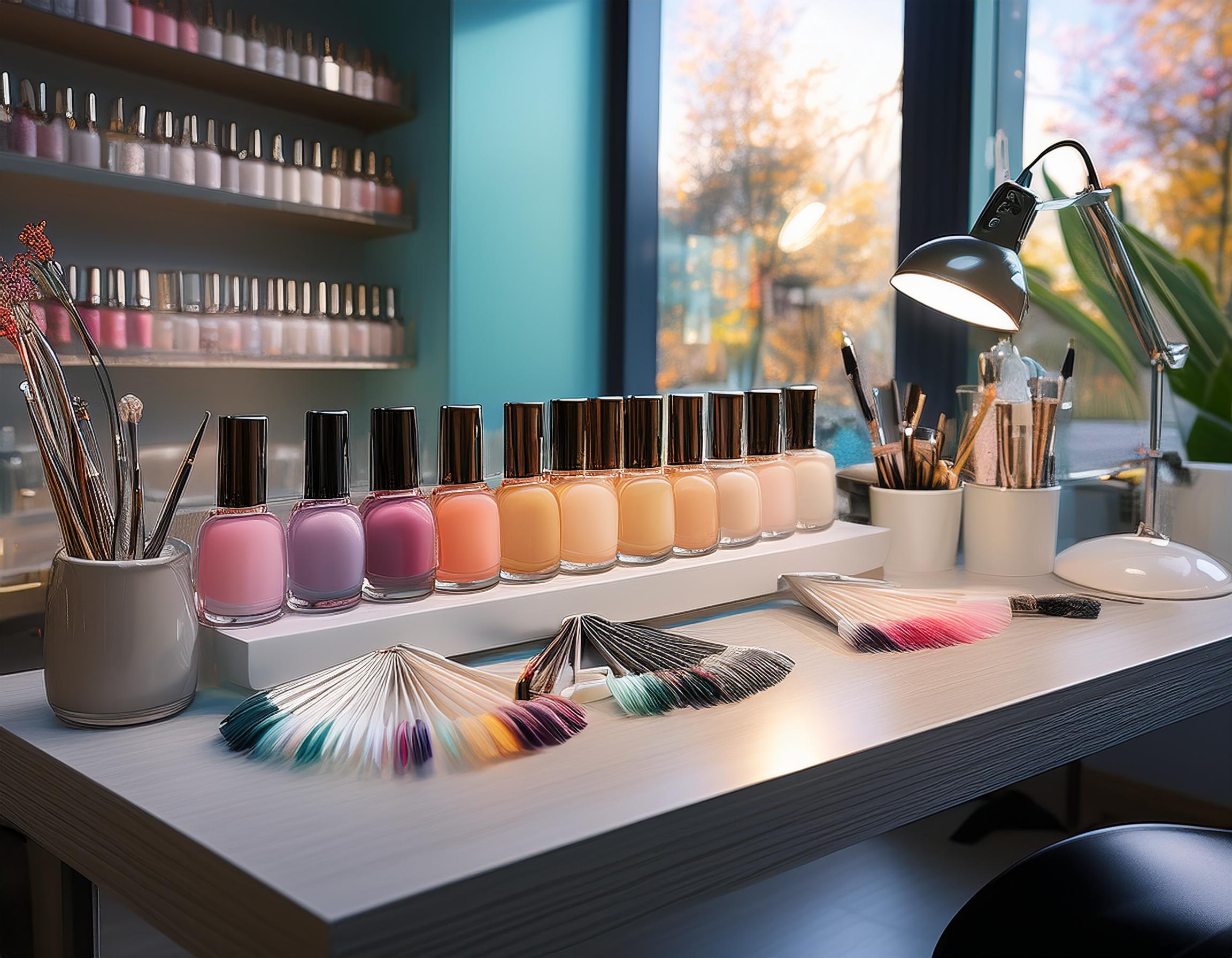 Violette-und-gelbe-Nagellack-Farben-grosse-Auswahl-im-Nagelstudio-aus-Bochum